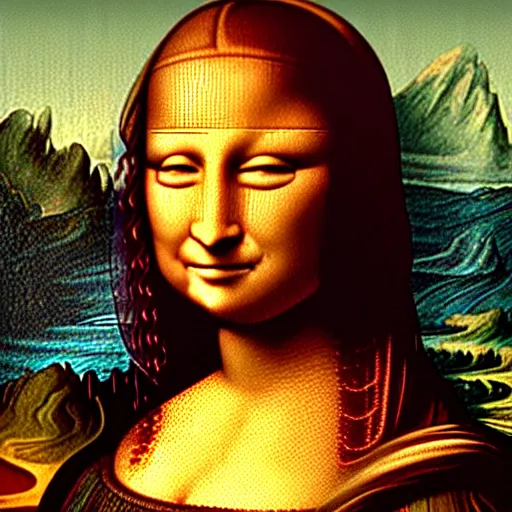 Image similar to mona lisa in 3 d, real life, photorealistic