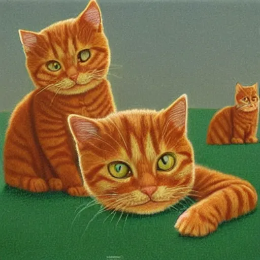 Image similar to two ginger cats, by quint buchholz