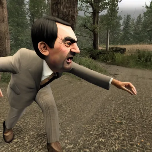 Prompt: mr bean in 7 days to die