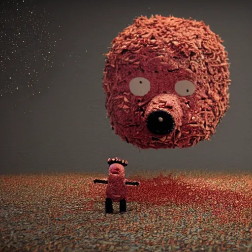 Prompt: little mr xi jinping covered in maggots by roger hargreaves and jim henson. rust, octane render, unreal engine
