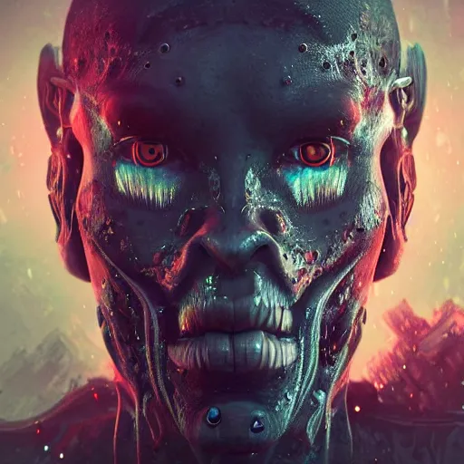 Image similar to Very very very very highly detailed epic central composition photo of demonic face, intricate, dystopian, sci-fi, extremely detailed, digital painting, artstation, concept art, smooth, sharp focus, illustration, intimidating lighting, incredible art by Anna Dittmann, Octane render in Maya and Houdini