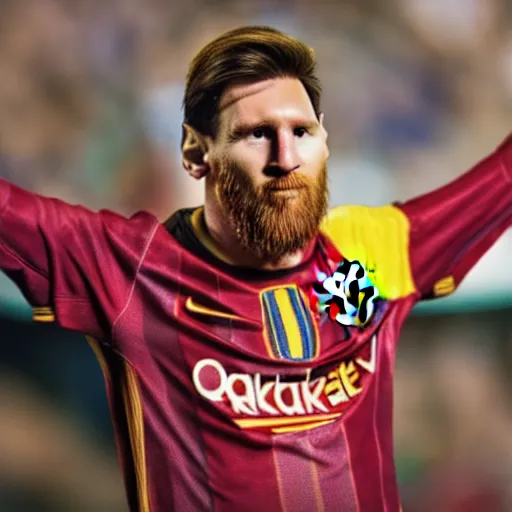 Image similar to lionel messi as the flash, 8 k