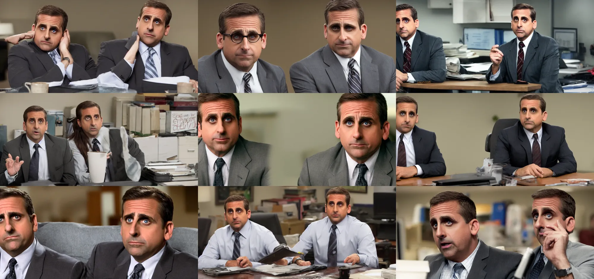 Prompt: Steve carell as michael scott from the office episode , 8k