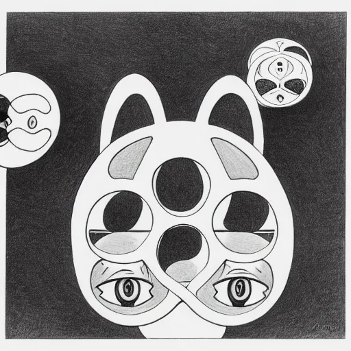 Image similar to Bun by M.C. Escher and Studio Ghibli