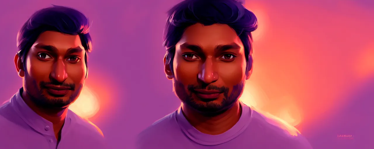 Prompt: portrait of Kumar Sangakkara, mattepainting concept Blizzard pixar maya engine on stylized background splash comics global illumination lighting artstation lois van baarle, ilya kuvshinov, rossdraws