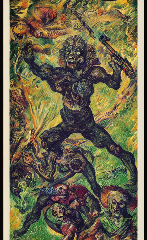 Image similar to wafture, sensual, flashy and elaborate detailed intricate amazing poster for zombie on a summers day, by umberto boccioni and john frederick kensett. trending on artstation.