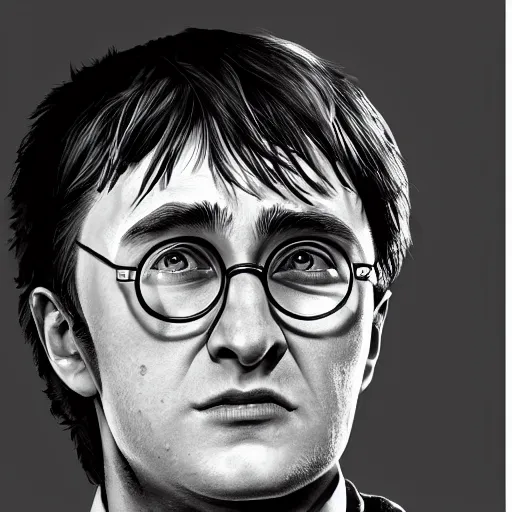 Image similar to a portrait of harry potter at the age of 7 0, detailed, conceptual, close up shot, trending on artstation