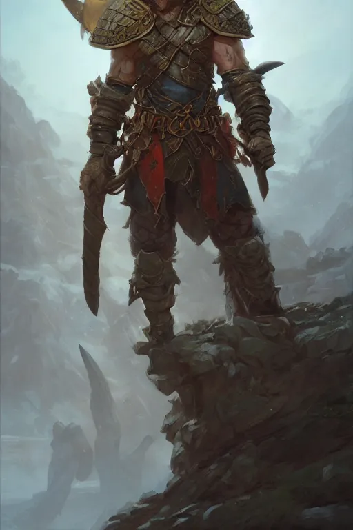 Image similar to a detailed portrait of an elf warrior dressed with a rugged armor, by justin gerard and greg rutkowski, digital art, realistic painting, dnd, character design, trending on artstation
