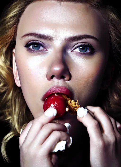 scarlett johansson looking at the camera while eating | Stable Diffusion |  OpenArt