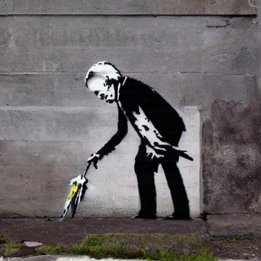 Image similar to artwork by banksy