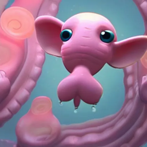 Image similar to cute dumbo octopus, pixar,