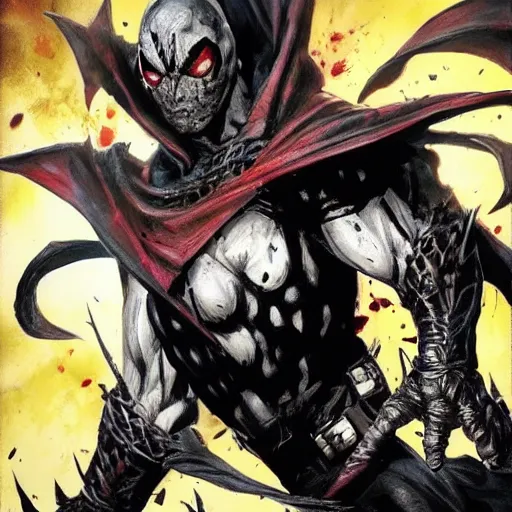Image similar to Spawn from marvel comics in the style of lee bermejo and greg rutkowski