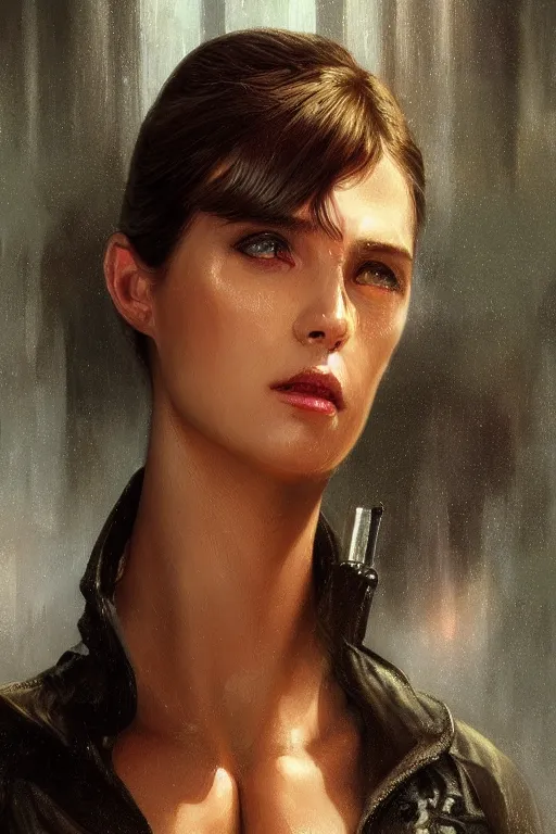 Image similar to Officer K from Blade Runner 2049, diffuse lighting, fantasy, intricate, elegant, highly detailed, lifelike, photorealistic, digital painting, artstation, illustration, concept art, smooth, sharp focus, art by John Collier and Albert Aublet and Krenz Cushart and Artem Demura and Alphonse Mucha