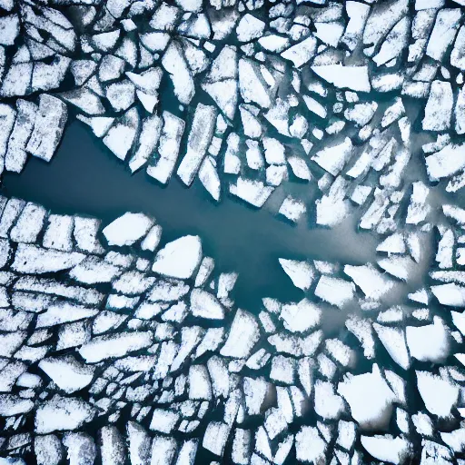 Image similar to a top view of ice floes.