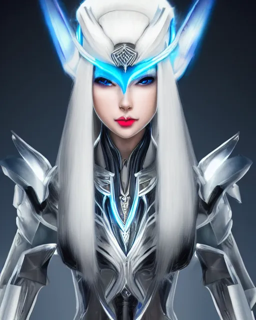 Image similar to perfect white haired attractive egyptian goddess, warframe armor, beautiful, symmetric, dreamy, half asian, pretty face, blue eyes, taylor swift, detailed, scifi platform, laboratory, experiment, 4 k, ultra realistic, epic lighting, android body, illuminated, cinematic, masterpiece, art by akihito tsukushi, voidstar