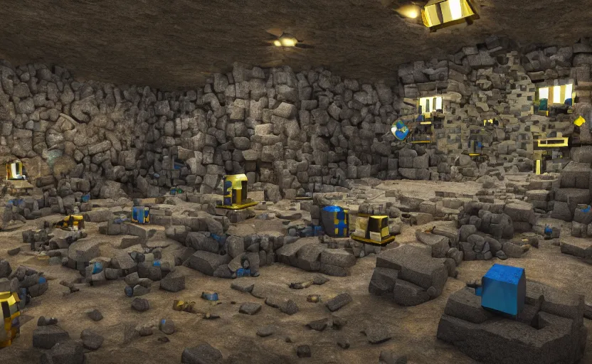 Image similar to ''A mine with walls full of ores, diamonds, emeralds, gold, sapphire, shining, dark, texture, realistic, ray tracing, 8K, micro details, digital art, nature colors''