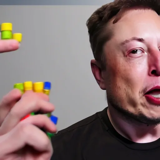 Image similar to a man eating crayons, elon musk, 4 k, high quality,