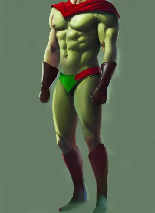 Prompt: a digital painting of Henry Cavill as a beautiful humanoid green apple wearing a red dress, muscular, by netter, style from greg rutkowski, beautiful eyes, full frame, oil painting, featured on artstation, concept art, smooth, sharp focus, illustration, very detailed, ambient lighting, unreal engine render, concept art by Atey Ghailan, by Loish, by Bryan Lee O'Malley