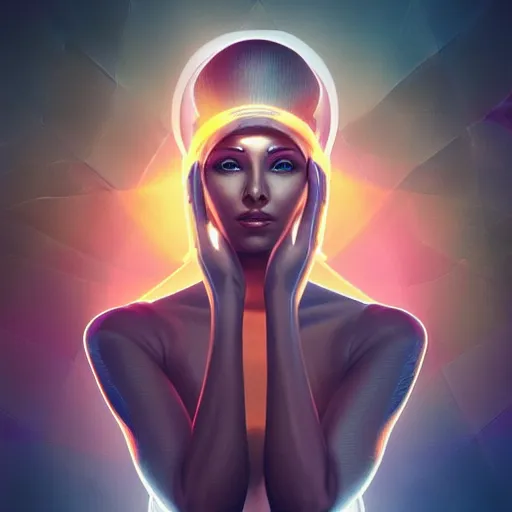 Prompt: symmetry!! solid cube of light, hard edges, product render retro - futuristic poster scifi, beautiful gorgeous india woman, intricate, elegant, highly detailed, digital painting, artstation, concept art, smooth, sharp focus, illustration, dreamlike, art by artgerm