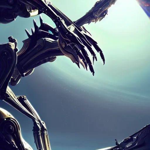 Image similar to highly detailed exquisite warframe fanart, worms eye view, looking up at a giant 500 foot tall beautiful saryn prime female warframe, as a stunning anthropomorphic robot female dragon, sleek smooth white plated armor, unknowingly posing elegantly over your view, you looking up from the ground between the magnificent towering robotic legs, giant robot dragon feet, cute robot dragon head far up in the sky, you're nothing but a bug to her, proportionally accurate, anatomically correct, sharp claws, two arms, two legs, camera close to the legs and feet, giantess shot, upward shot, ground view shot, leg and thigh shot, epic shot, high quality, captura, realistic, professional digital art, high end digital art, furry art, macro art, giantess art, anthro art, DeviantArt, artstation, Furaffinity, 3D realism, 8k HD render, epic lighting, depth of field