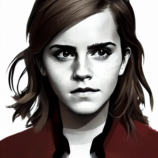 Prompt: Emma Watson in the style of Solo Leveling, epic artwork, vector art, digital art, trending on Artstation