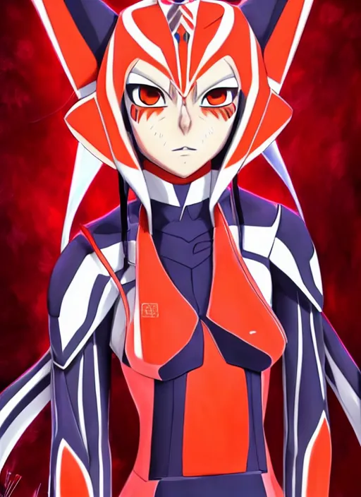 Prompt: very beautiful anime ahsoka!! tano!! wearing a red neon genesis evangelion plugsuit, digital drawing, sharp focus, highly detailed, ( ( ( asuka langley ) ) ), frontal portrait drawing