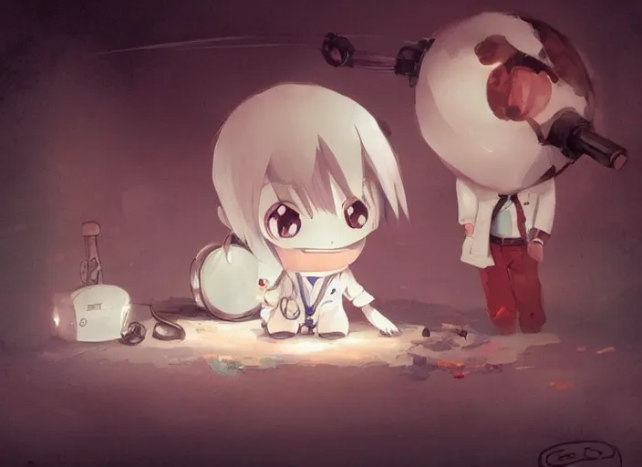 Image similar to cute chibi anime doctor by goro fujita and greg rutkowski