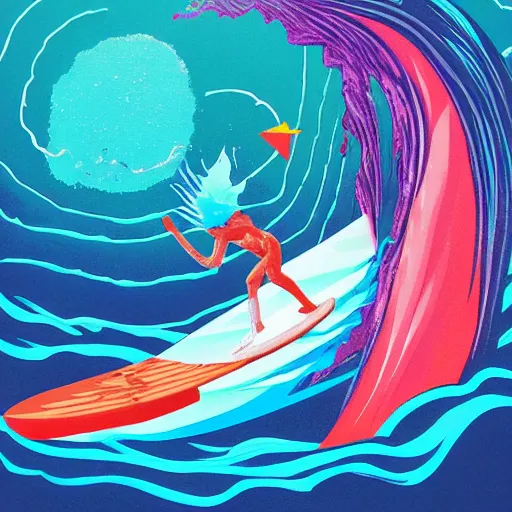 Image similar to space wave surfer