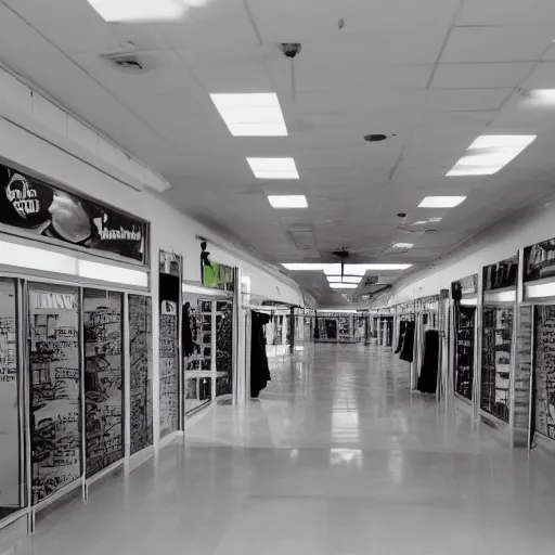 Prompt: photograph of empty retail store