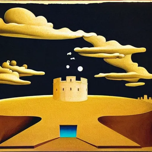 Image similar to A beautiful installation art of a castle in the clouds. by Michael Heizer, by Leonetto Cappiello hyperdetailed