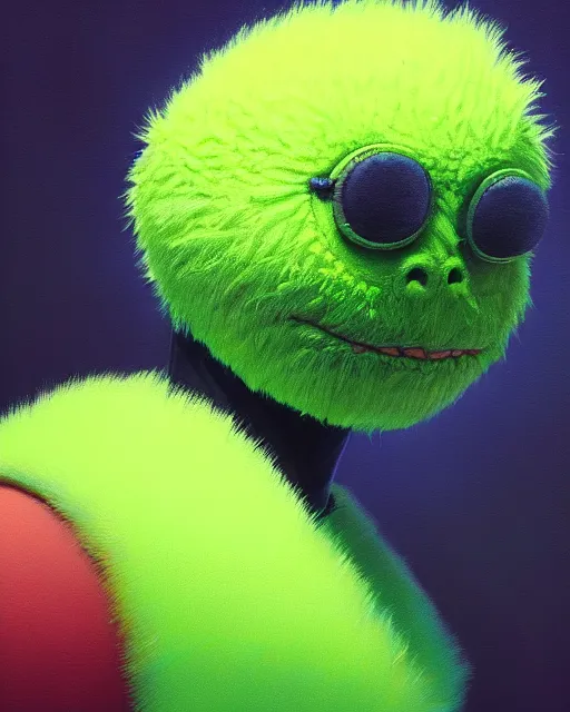 Image similar to highly detailed vfx portrait of a character of a tennis ball monster stephen bliss, chalk, unrealengine, greg rutkowski, loish, rhads, beeple, chalk, makoto shinkai and lois van baarle, ilya kuvshinov, rossdraws, tom bagshaw, basil gogos