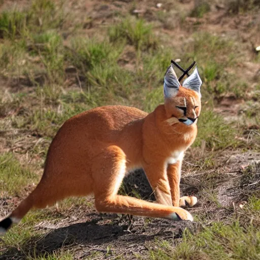 Image similar to caracal smoking a cigarette