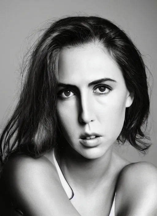 Image similar to portrait of beautiful young female nic cage by mario testino, headshot, detailed, award winning, sony a 7 r