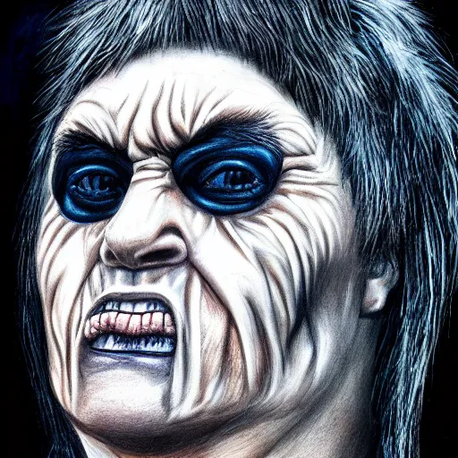 Image similar to Eddy from Iron Maiden, ultrarealistic portrait