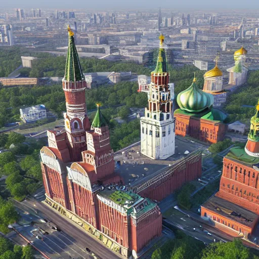 Image similar to moscow state university main building, aerial photography, 4 k, highly detailed art by greg rutkowski, trending on art station, unreal engine