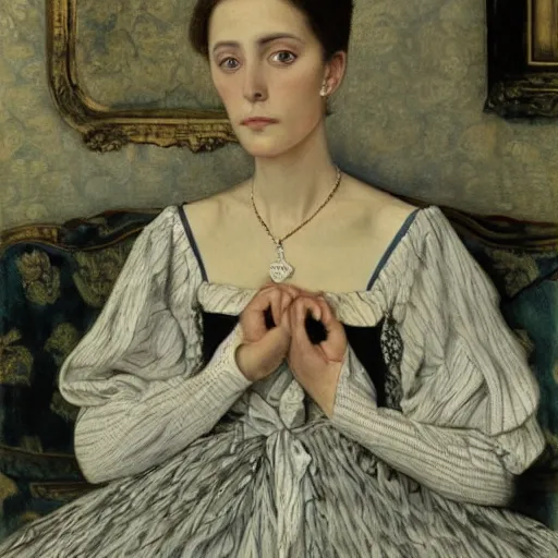 Prompt: a sad duchess, tissot, oil on canvas