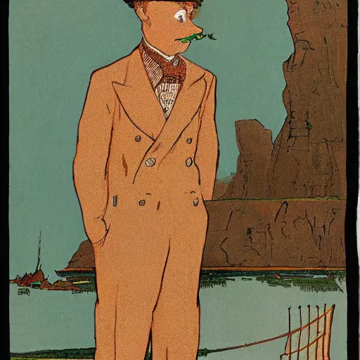 Prompt: a portrait of a character in a scenic environment by Winsor McCay