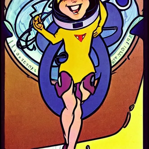 Prompt: a cute anthropomorphic rat girl. she is dressed as an astronaut. well composed, clean elegant painting, beautiful detailed face. comic book art by steve ditko and jack kirby and ( alphonse mucha )