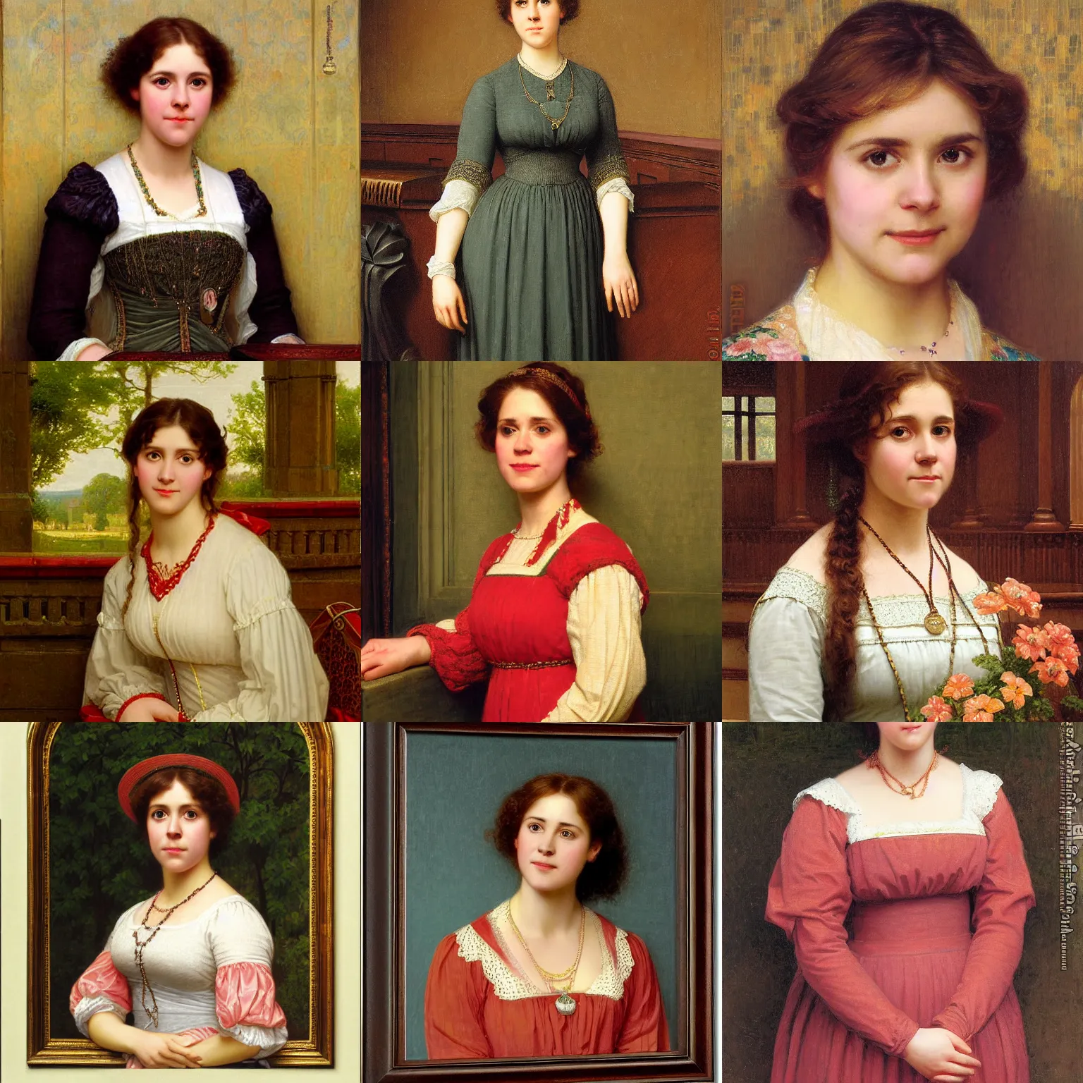 Image similar to portrait of Pam Beesly by edmund blair leighton