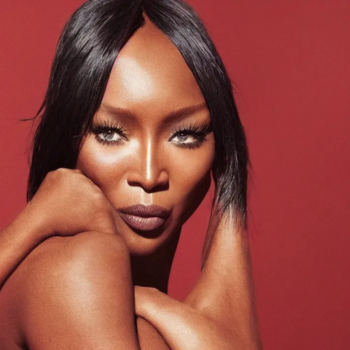 Image similar to Naomi Campbell by Laura Wheeler Waring. details, smooth, sharp focus, illustration, realistic, cinematic, artstation, award winning, rgb , unreal engine, octane render, cinematic light, macro, depth of field, blur, red light and clouds from the back, highly detailed epic cinematic concept art CG render made in Maya, Blender and Photoshop, octane render, excellent composition, dynamic dramatic cinematic lighting, aesthetic, very inspirational, arthouse.
