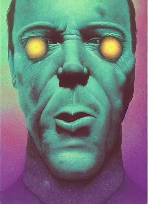 Image similar to alex jones by lisa frank and zdzislaw beksinski