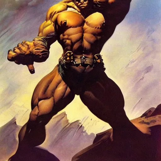 Image similar to ganandorf by frank frazetta