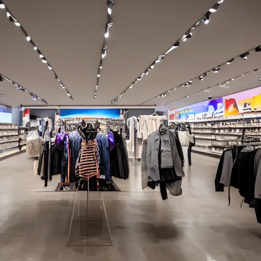 Prompt: interior of a Flagship retail store, Samsung Microsoft Apple, XF IQ4, f/1.4, ISO 200, 1/160s, 8K, RAW, unedited, symmetrical balance, in-frame