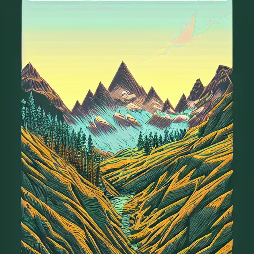 Image similar to Sharp mountains by Dan Mumford