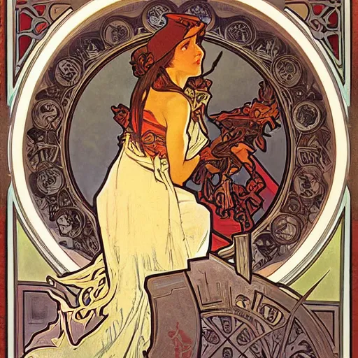 Image similar to skaven hero by alphonse mucha