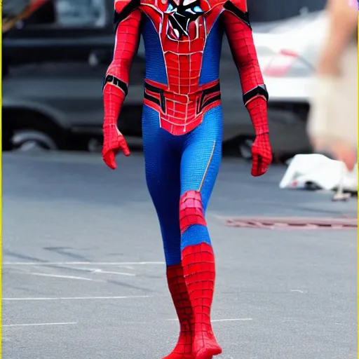 Image similar to Zendaya as spiderman without mask, spiderman movie still