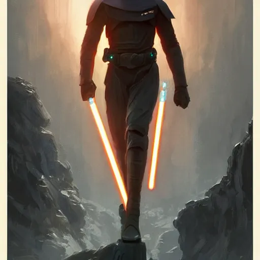 Image similar to scifi art by greg rutkowski, ben skywalker and a jedi that looks like john boyega training with lightsabers, star wars expanded universe, he is about 3 0 years old, highly detailed portrait, digital painting, artstation, concept art, smooth, sharp foccus ilustration, artstation hq