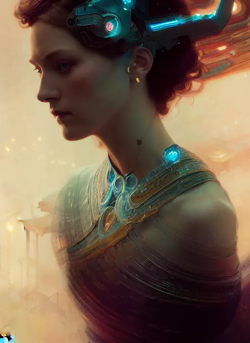 Image similar to symmetry!! portrait of a beautiful princess, sci - fi, glowing lights!! intricate, elegant, highly detailed, digital painting, artstation, concept art, smooth, sharp focus, illustration, ethereal, ominous, misty, by ruan jia and jeremy mann and alphonse mucha, 8 k