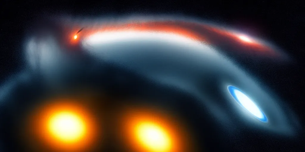 Prompt: giant glowing black hole in deep space, portal, day, ultra high definition, ultra detailed, sci - fi, dark fantasy, by paul chadeisson and denis villeneuve