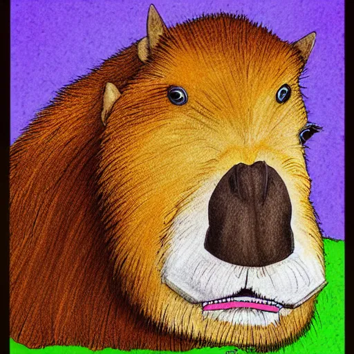 Image similar to cartoon portrait of capybara by bored ape yacht club